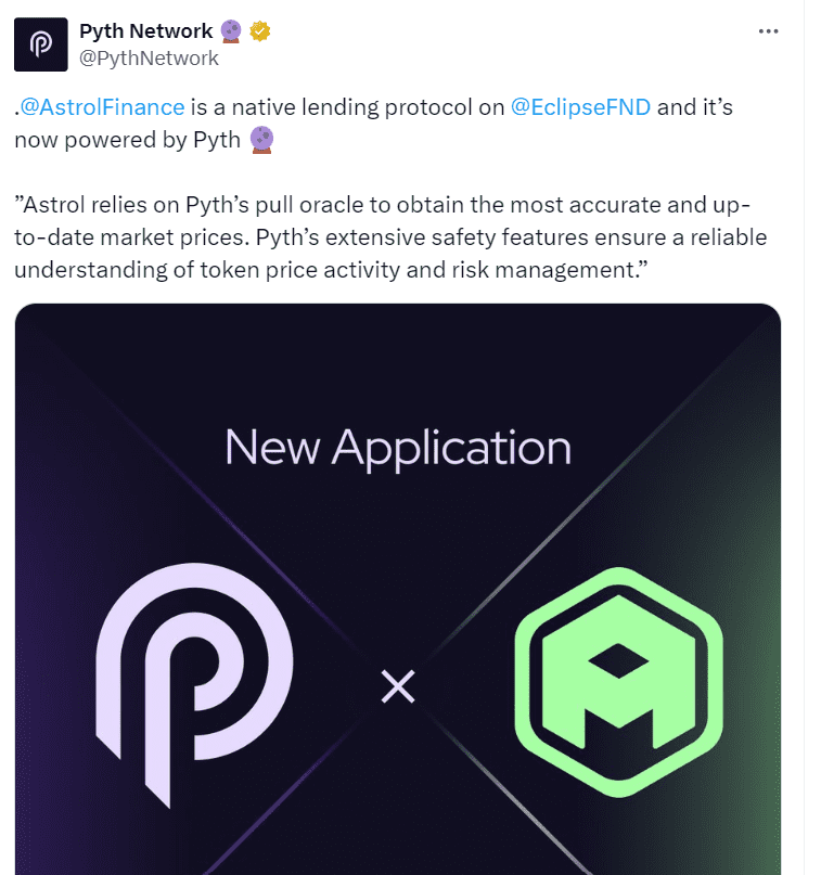 Astrol Finance Powered by Pyth Network
