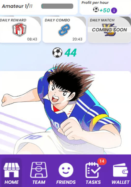 Captain Tsubasa RIVALS Dashboard – Amateur Level Progress. Source: Captain Tsubasa RIVALS