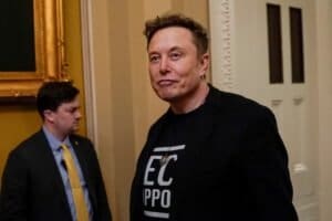 Elon Musk leaves following a luncheon with members of the Senate Republican Conference on Capitol Hill in Washington, D.C., U.S., March 5, 2025.