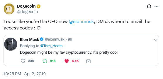 Elon Musk’s D.O.G.E. Transfer Triggers 40% Crash in Dogecoin Millionaires 1 Elon Musk Named 'CEO' of Dogecoin by Official X Account. Source: @dogecoin on X