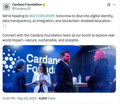 Cardano Faces 32% Crash Danger as Audit Heats Up and GITEX Highlight Looms 3 Cardano at GITEX Europe 2025. Source: Cardano Foundation