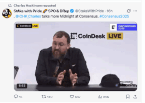 Charles Hoskinson introduced Glacier Drop during Consensus 2025 event. 