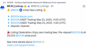 SOON Airdrop Goes Stay Forward of Binance Alpha Itemizing on Could 23 1 MEXC Lists SOON with Zero-Fee Promotion