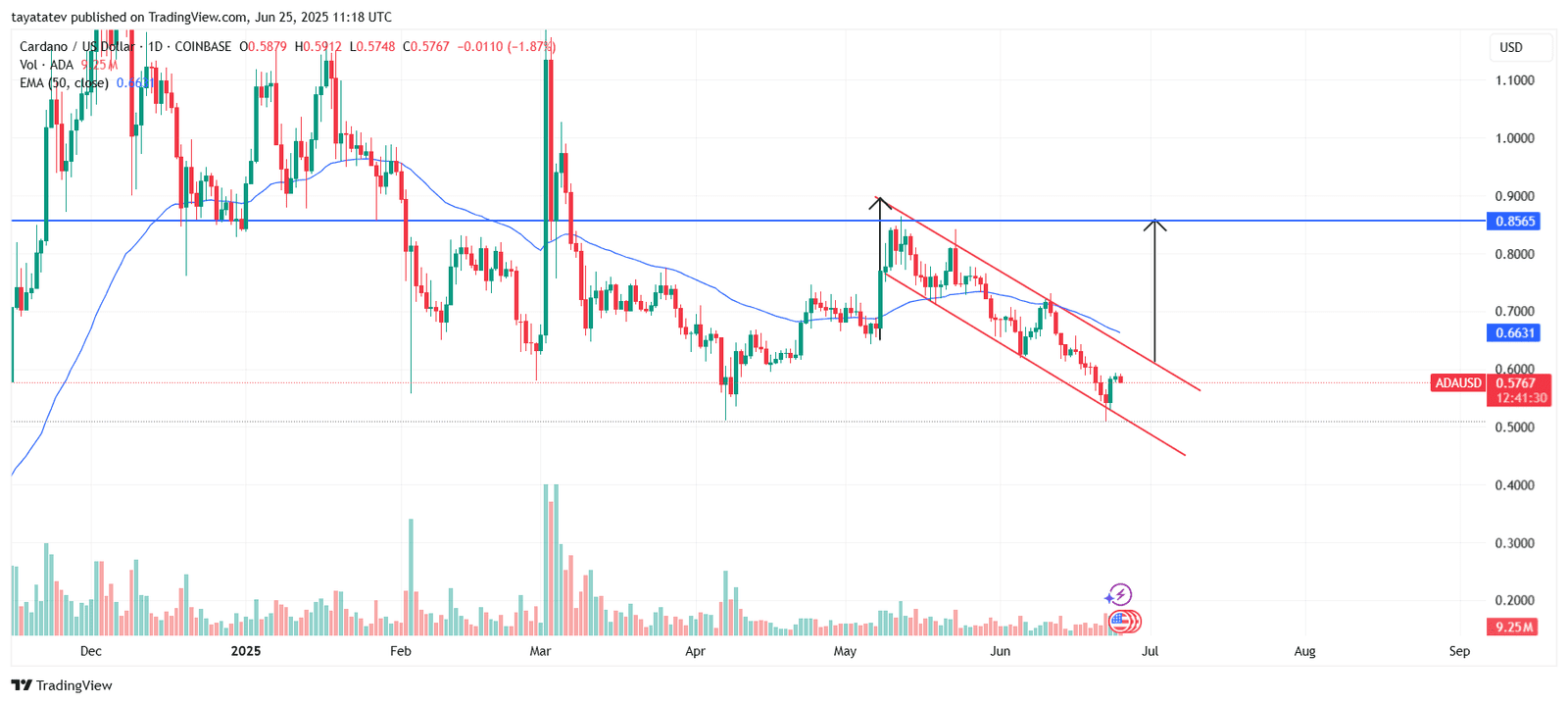 Cardano Bullish Flag Pattern. Source: TradingView
