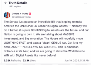 Donald Trump On GENIUS Act