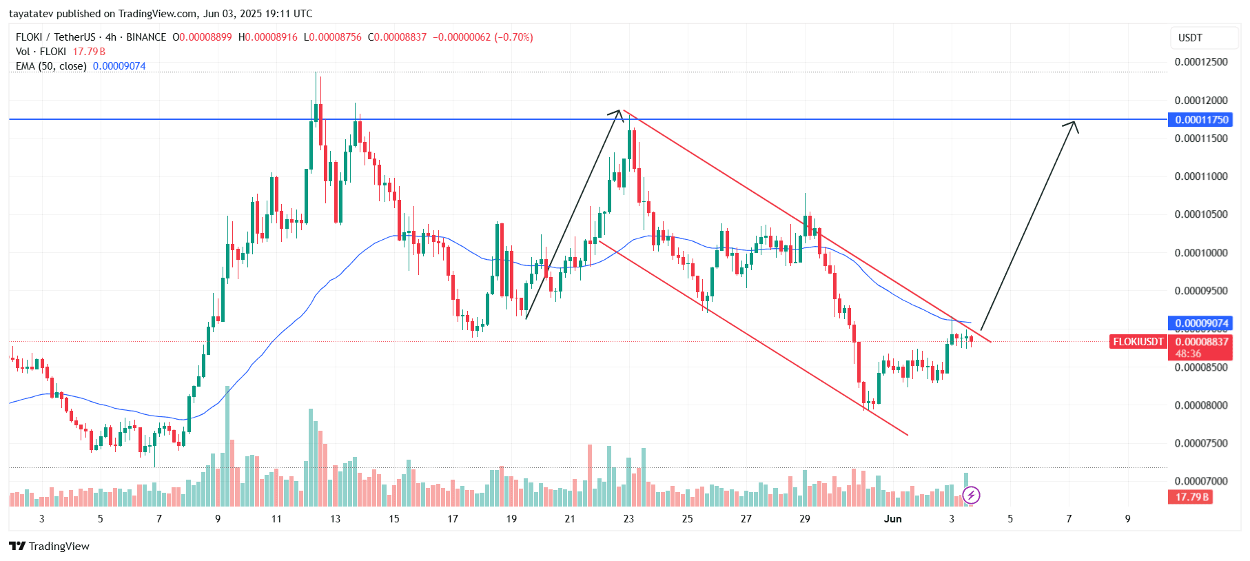FLOKI Bullish Flag PatternSource: TradingView.com