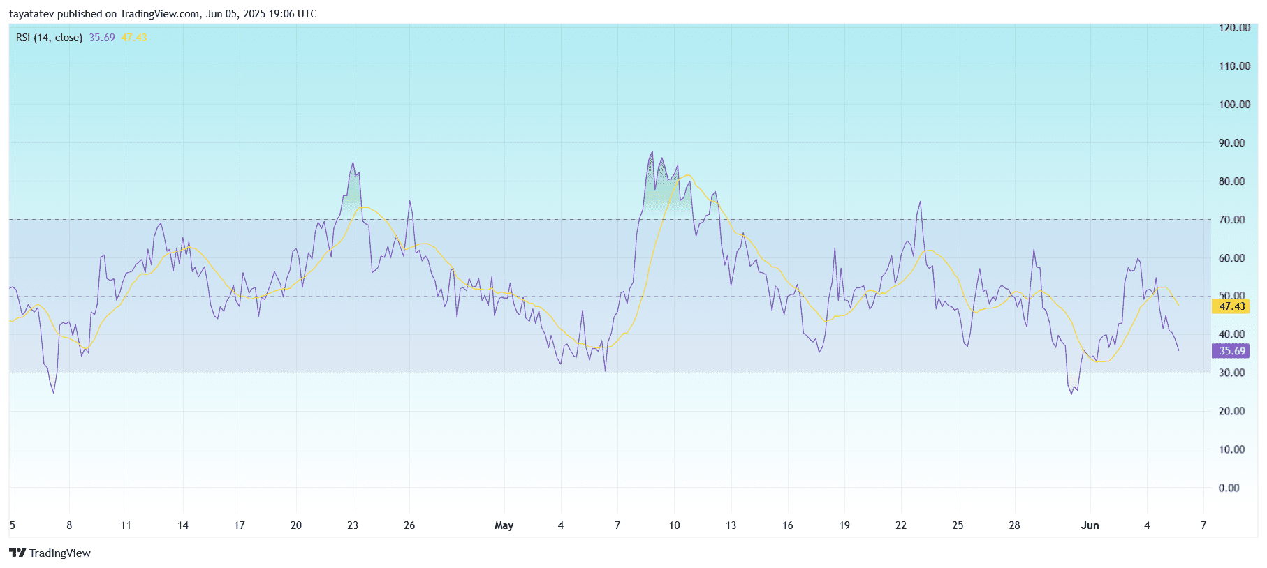 PEPE/USDT – Relative Strength Index (RSI)Source: TradingView.com