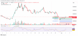 Shiba Inu (SHIB) Whale Exercise Rises Sharply — Is a Breakout on the Horizon? 2 SHIB/USD 4-hour price chart