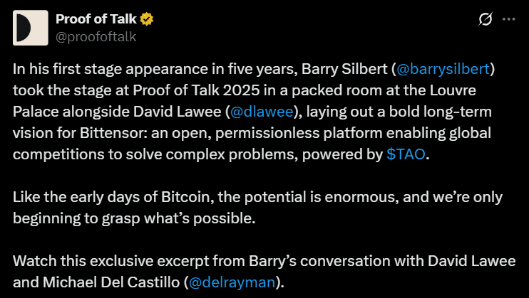 Bittensor's TAO Value Eyes 49% Rally Driving On Institutional Backing and Silbert Endorsement 1 Bittensor TAO price analysis treasury