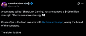Independent Ethereum educator, angel investor and advisor, Sassal.eth Source: X